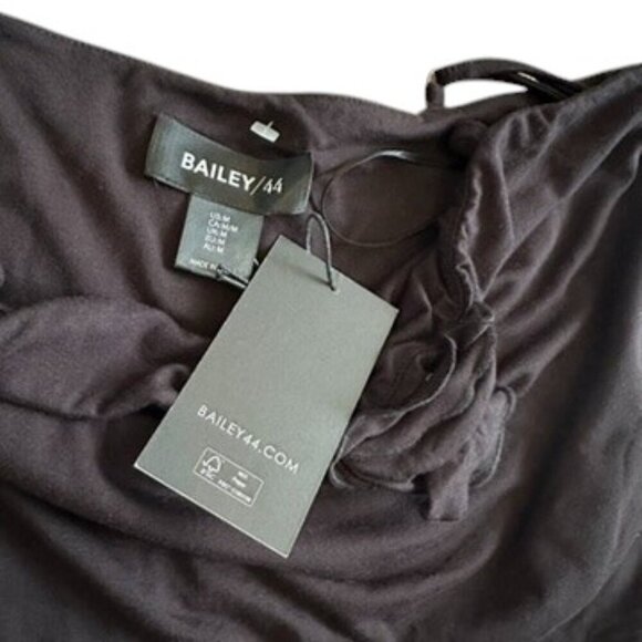 Bailey/44 Anthropologie Black Cropped Spaghetti Strap Top, Rosette Front, Medium - Picture 2 of 7